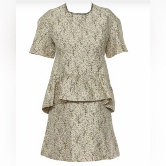 MARNI Pattern Ruffle Dress Print Dress Size 38 - Picture 1 of 10